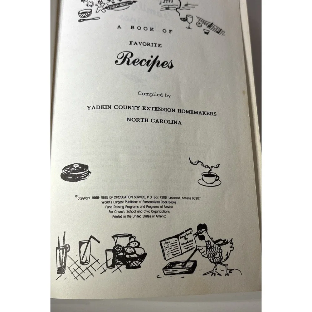 Yadkin County Extension Homemakers Cookbook 1985 North Carolina Hardcover